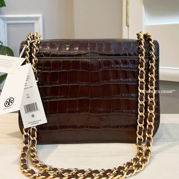 🔥NeW! Tory Burch Britten Embossed Small Adjustable Shoulder Bag - Picture 7 of 15